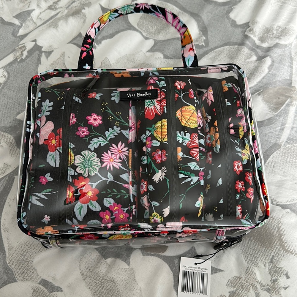 Vera Bradley 4-Piece Cosmetic Organizer in Tangerine Twist